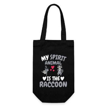 Mein spirituelles Tier Wald Tier Geschenk Waschbär - Geschenkbeutel für Flaschen - Schwarz - Vorne