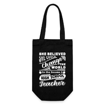 High School Teacher Became A High School Teacher - Gift Bag for Bottles - black - Front