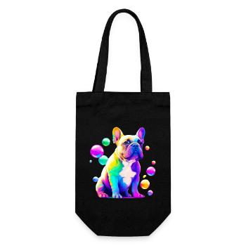 Bouledogue Français Art Coloré Bulles Peinture - Sac à bouteille - noir - Devant