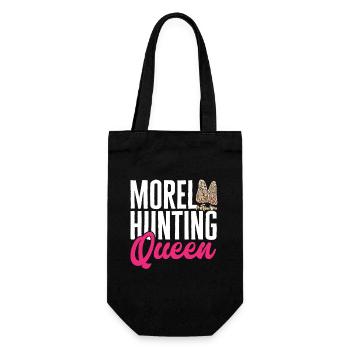 Mushroom hunting, mushrooms, morels, mushroom picking, foraging - Gift Bag for Bottles - black - Front