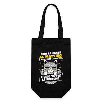 Morning Cat Coffee - Gift Bag for Bottles - black - Front