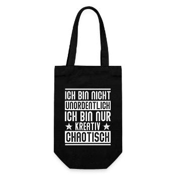 Kreativ Chaotisch - Design - Geschenkbeutel für Flaschen - Schwarz - Vorne