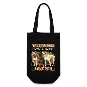 Vintage Jack-Russell Terrier, wire-haired dachshund saying - Gift Bag for Bottles - black - Front