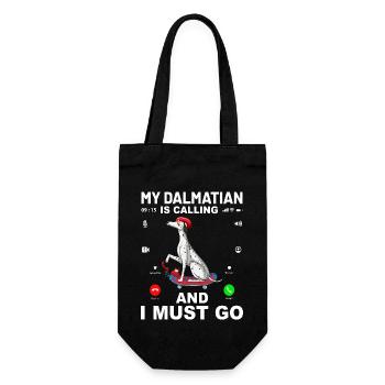 My Dalmatian is calling and I must go - Geschenkbeutel für Flaschen - Schwarz - Vorne