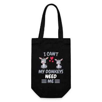 Je ne peux pas fermier animal drôle cadeau âne - Sac à bouteille - noir - Devant