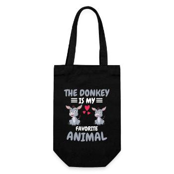 Favorite Animal Farmer Animal Funny Gift Donkey - Gift Bag for Bottles - black - Front
