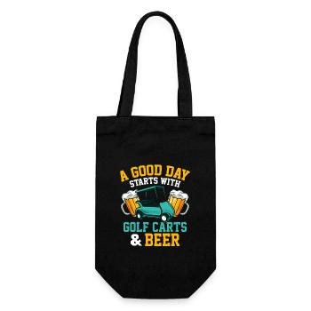 A Good Day Starts With Golf Carts & Beer Golfing P - Gift Bag for Bottles - black - Front