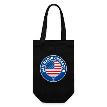 Ham Radio Operator US Flag - Gift Bag for Bottles - black - Front
