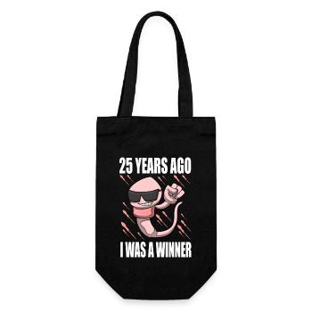 Man Sperm Birthday 25 Year Old - Gift Bag for Bottles - black - Front