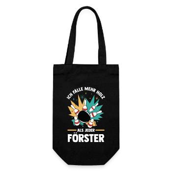 Kegel Kegler Kegelverein Kegeln - Geschenkbeutel für Flaschen - Schwarz - Vorne