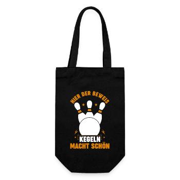 Kegel Kegler Kegelverein Kegeln - Geschenkbeutel für Flaschen - Schwarz - Vorne