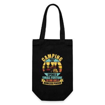 Fun Camping Outdoor Adventure Camp Lovers - Gift Bag for Bottles - black - Front