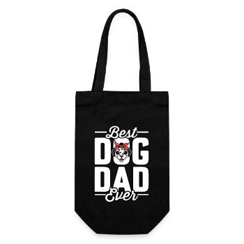 Best dad dog ever - Geschenkbeutel für Flaschen - Schwarz - Vorne