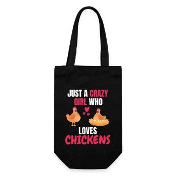 Crazy Girl Farm Animal Gift Chicken - Gift Bag for Bottles - black - Front