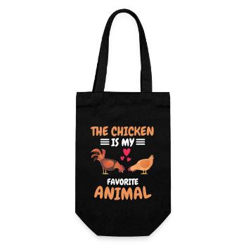 Favorite Animal Farmer Animal Funny Gift Chicken - Gift Bag for Bottles - black - Front