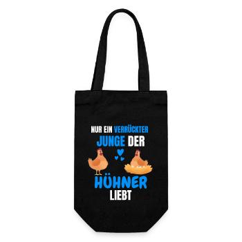 Bauernhof Tier Tierliebhaber Jungs Geschenk Huhn - Geschenkbeutel für Flaschen - Schwarz - Vorne