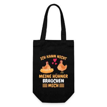 Bauer Bauernhof Tier Lustiges Geschenk Huhn - Geschenkbeutel für Flaschen - Schwarz - Vorne