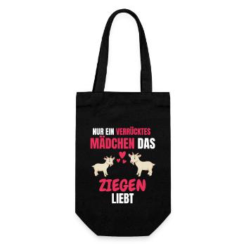 Bauernhof Tier Mädchen Lustiges Geschenk Ziege - Geschenkbeutel für Flaschen - Schwarz - Vorne