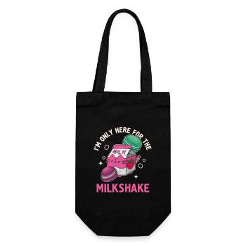 Japanisch Getränk Kawaii Milkshake Erdbeere - Geschenkbeutel für Flaschen - Schwarz - Vorne