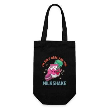 Japanisch Getränk Kawaii Milkshake Erdbeere - Geschenkbeutel für Flaschen - Schwarz - Vorne