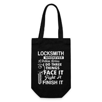 Locksmith Locksmith Solves Problem - Gift Bag for Bottles - black - Front
