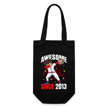 Awesome seit 2013 - 10. Baseball-Geburtstag - Geschenkbeutel für Flaschen - Schwarz - Vorne