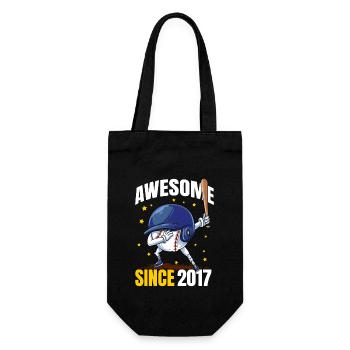 Awesome seit 2017 - 6. Baseball-Geburtstag - Geschenkbeutel für Flaschen - Schwarz - Vorne