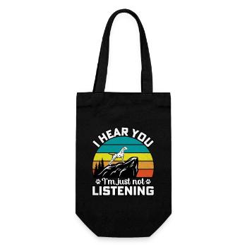 I hear you I'm just not listening Dalmatiner - Geschenkbeutel für Flaschen - Schwarz - Vorne