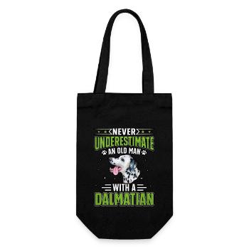 Never underestimate an old man with a dalmatian - Gift Bag for Bottles - black - Front