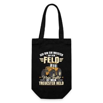 Mein Traktor Ist Mein Treuester Held - Geschenkbeutel für Flaschen - Schwarz - Vorne