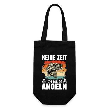 Angler Zubehör Fischen Sportfischen Angel Geschenk - Geschenkbeutel für Flaschen - Schwarz - Vorne