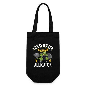 Alligator Crocodile Animal Reptile Zoo Lézard Love - Sac à bouteille - noir - Devant