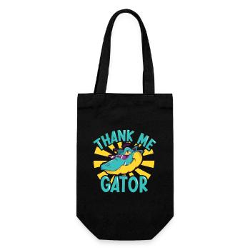 alligator crocodile animal reptile zoo lizard love - Geschenkbeutel für Flaschen - Schwarz - Vorne