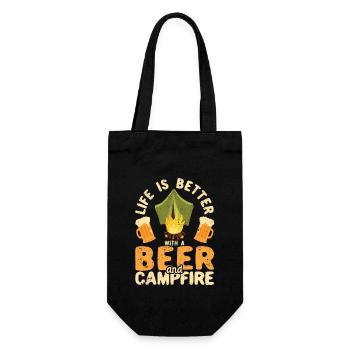 La vie est meilleure avec une bière et un feu de camp - Sac à bouteille - noir - Devant