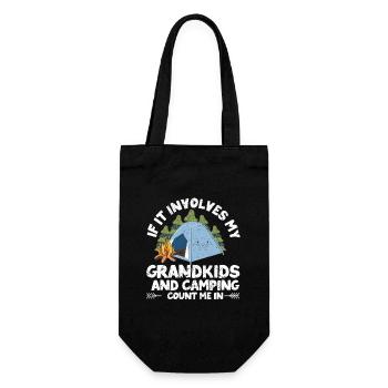 When it comes to my grandchildren and camping - Gift Bag for Bottles - black - Front
