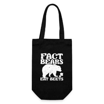 Fact Bears Eating Beets Funny Hiking Camping - Gift Bag for Bottles - black - Front