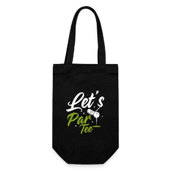 Let's Par Tee Golf Golfing - Gift Bag for Bottles - black - Front