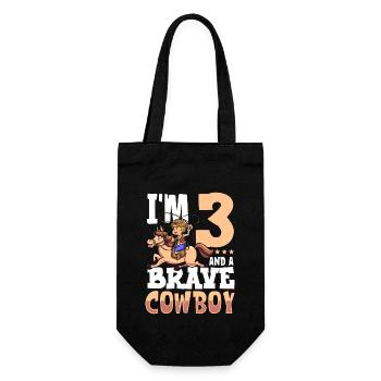 Ich bin 3 - Jungen Cowboy - Geschenkbeutel für Flaschen - Schwarz - Vorne