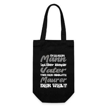 Vater und Maurer - Geschenkbeutel für Flaschen - Schwarz - Vorne