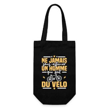 Ne jamais sous-estimer un homme qui fait du vélo - Sac à bouteille - noir - Devant