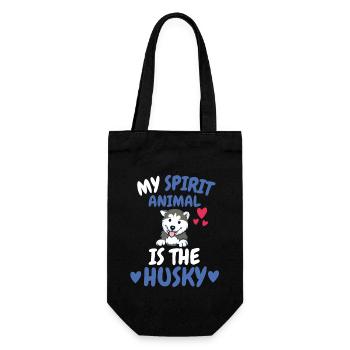 My Spiritual Animal Dog Friend Gift Husky - Gift Bag for Bottles - black - Front