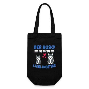 Hunde Lieblingstier Hundeliebhaber Geschenk Husky - Geschenkbeutel für Flaschen - Schwarz - Vorne