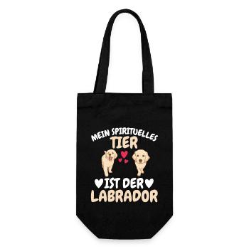 Hunde Spirituelles Tier Haustier Geschenk Labrador - Geschenkbeutel für Flaschen - Schwarz - Vorne