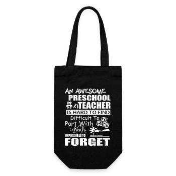 Preschool Teacher Awesome Preschool Teacher - Gift Bag for Bottles - black - Front