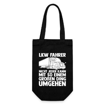 LKW Fahrer Fernfahrer Lastkraftwagen Trucker - Geschenkbeutel für Flaschen - Schwarz - Vorne