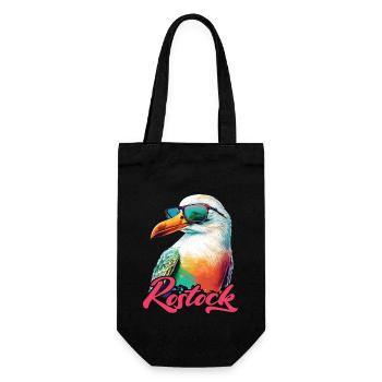 Rostock holiday cool colorful seagull with sunglasses - Gift Bag for Bottles - black - Front