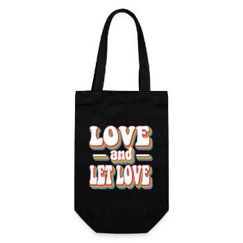 Love and Let Love Pride Regenbogen LGBTQ+ - Geschenkbeutel für Flaschen - Schwarz - Vorne