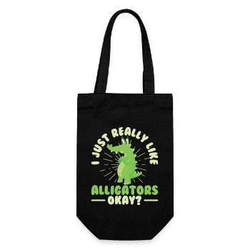 alligator crocodile animal reptile zoo lizard love - Geschenkbeutel für Flaschen - Schwarz - Vorne