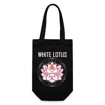 WHITE LOTUS DESIGN I LOTUSBLUME - Geschenkbeutel für Flaschen - Schwarz - Vorne