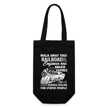Railroad Engineer Railroad Engineer Anger Issues - Gift Bag for Bottles - black - Front